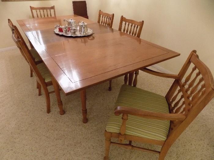 Cherry gateleg table with 6 chairs