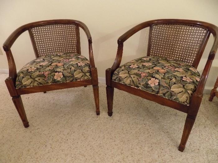 cane back accent chairs