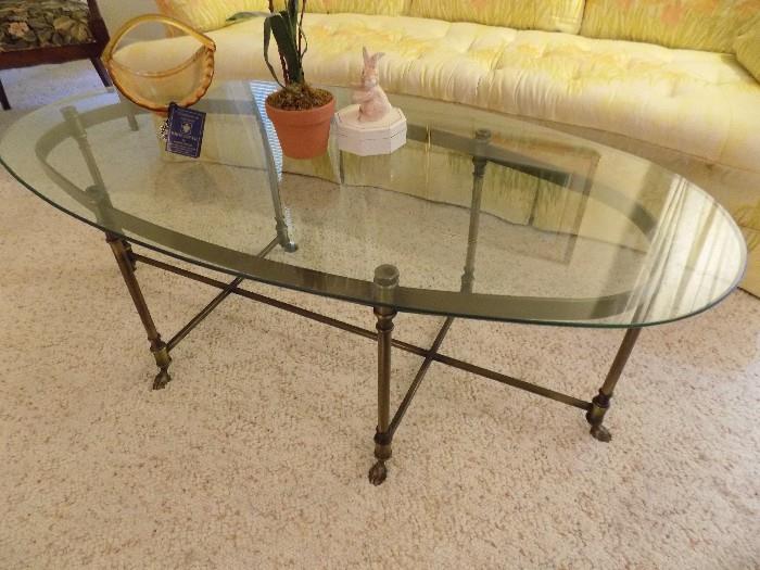 Classic wrought iron & glass coffee table