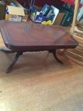 #69 leather top coffee table $125