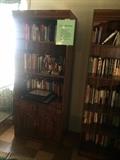 #11 wood look bookcase w doors $75