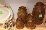 Vintage gold canisters!