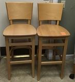 Pair of light maple tall barstools -- now in Bargainville.