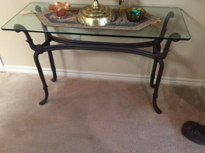 Wrought Iron brown foyer table