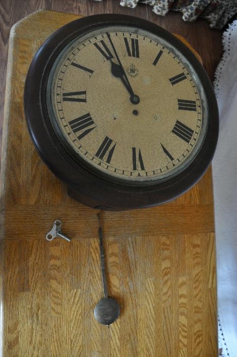 RAF Round Wall Clock w/pendulum