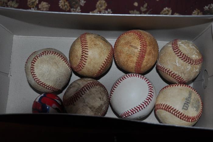 Box of baseballs