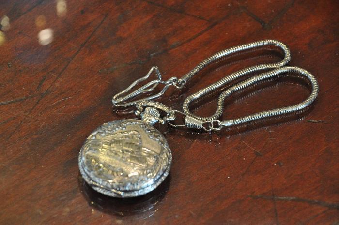 Train Pocket Watch with Japanese Movement;