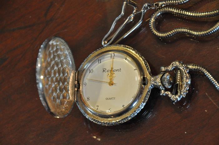 Train Pocket Watch with Japanese Movement;