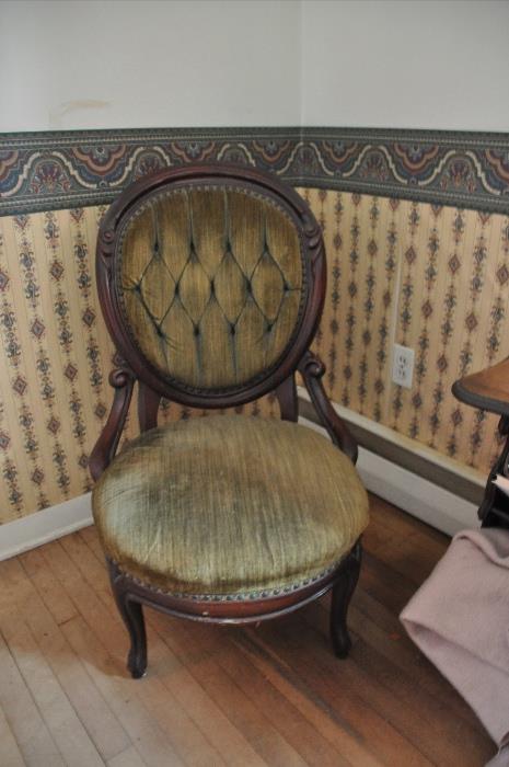Walnut Victorian Ladies Chair