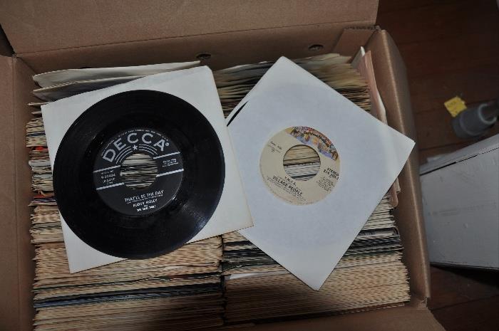 Boxes of 45 RPM records