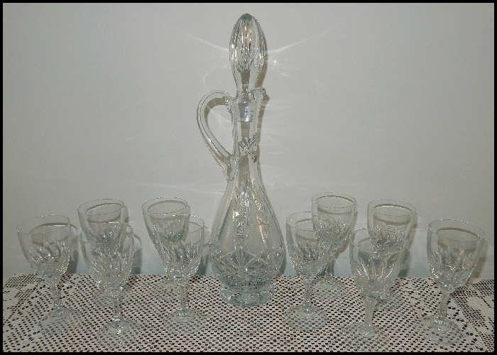 Wine decanter and glasses