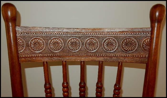 Detail of pressed back chair