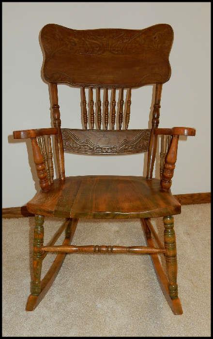 Rocking chair. Pressed back.