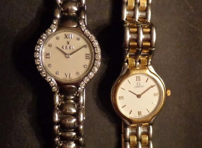 Ebel Beluga Diamond / Mother of Pearl  & Omega Deville gold / stainless ladies watches