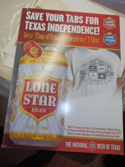 Lone Star Beer Display Price Sign