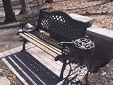 OUTDOOR BENCH ( CAST IRON & WOOD)