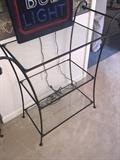 THREE TIER METAL & GLASS TABLE