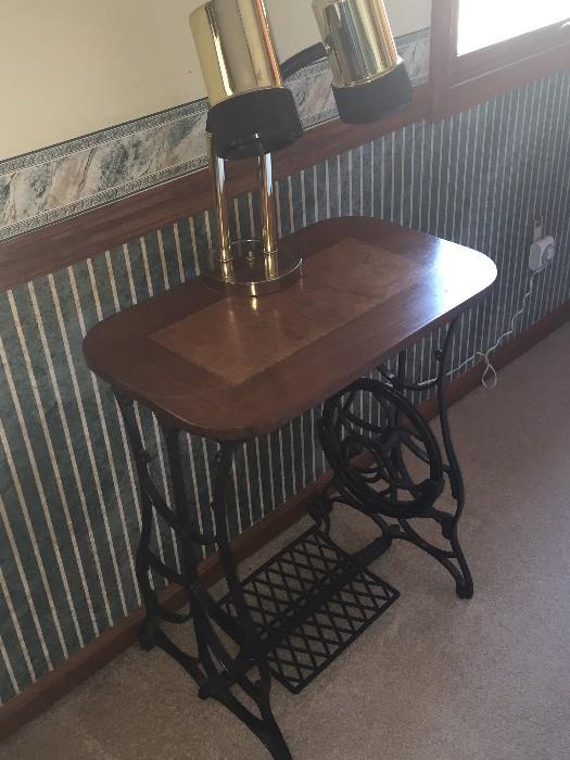 ANTIQUE SEWING MACHINE TABLE