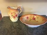 ANTIQUE WASH BOWL AND PITCHER