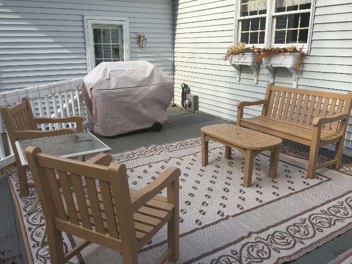 4-piece solid teak outdoor patio set