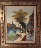 Paris Street Scene, Oil on Canvas