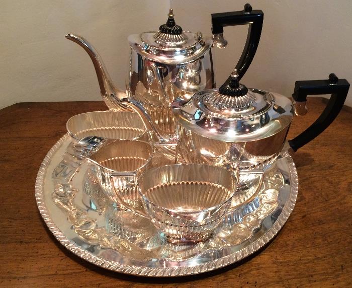 A Charming Fluted Queen Anne Style S.P. Tea & Coffee Service