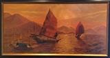 Sanpan Scene, Oil on Canvas, by Maryn Sanders  