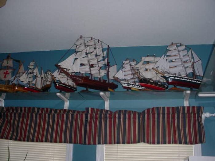 Collection of ship models, these are a few of them
