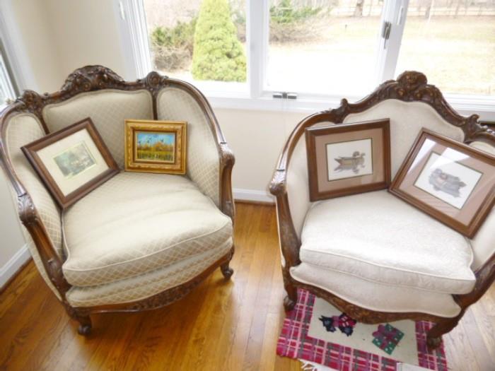 Handcarved Antique Chairs - CLEAN