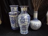 Blue and White Large Asian Vases