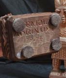 Base of the Vintage 1970's Wood Statues