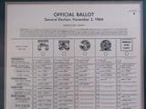 Close Up of the November 3rd 1964 Official General Election Ballot