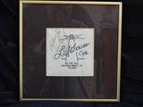 Autographed and framed vintage Lighthouse Cafe napkin
