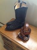 Cowboy Boots and Hand Tooled Belts