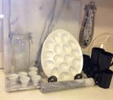 Marble Cutting Board, Trivet, Egg Dishes, Glass Storage, Black Octagon Coffee Mugs and more!