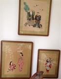 Silk Pictures from Japan brought back during WW2