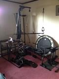 Bow Flex XTL, Lift Bench, Curl Bars, Free Weights, Exercise Trampoline in the lower level