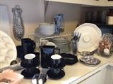 Vintage Dinner and Kitchenware, including Escargot dishes and holders, Studio Nova Octagon 