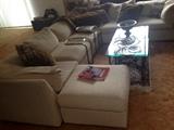 Beige Sectional with Ottoman