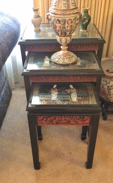 Beautiful Asian nesting Tables  (We have 2 sets of these)