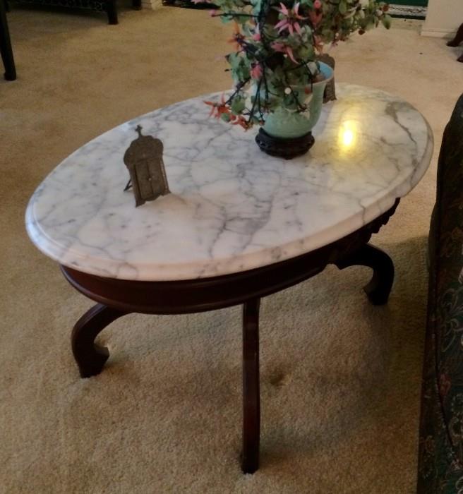 Mahogany & Marble coffee Table