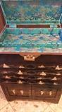 Beautiful Asian Silverware Cabinet with Mother of Pearl and JADE inlay 