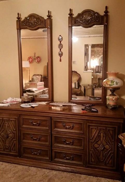 Mid Century Modern Dresser with 2 mirrors