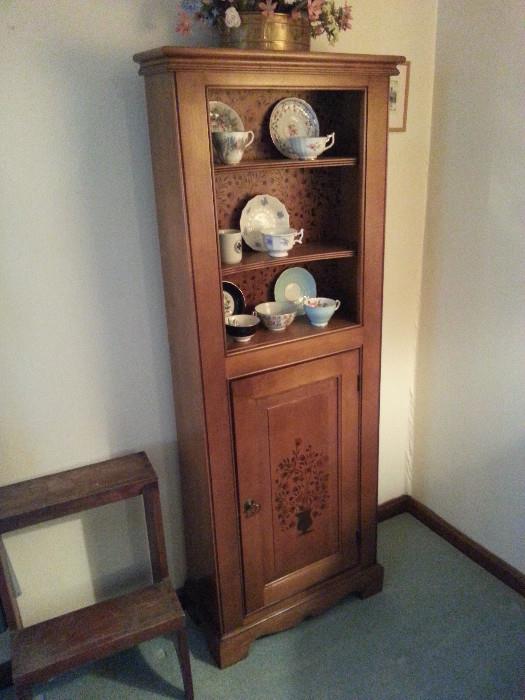 Hand painted curio cabinet