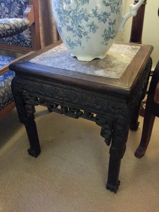 Very early Asian marble top table