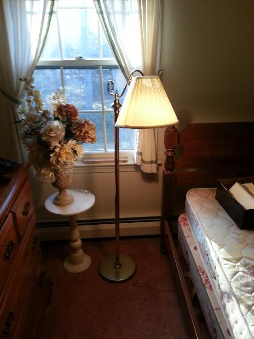 Lamp and small marble table