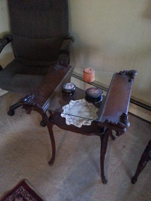 Neat antique carved table!