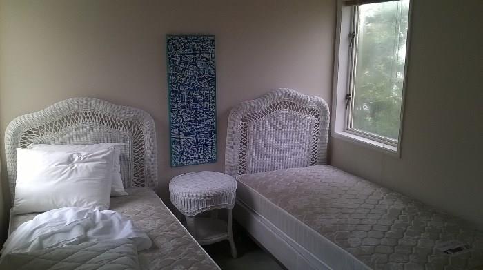 Wicker twin beds and headboards 