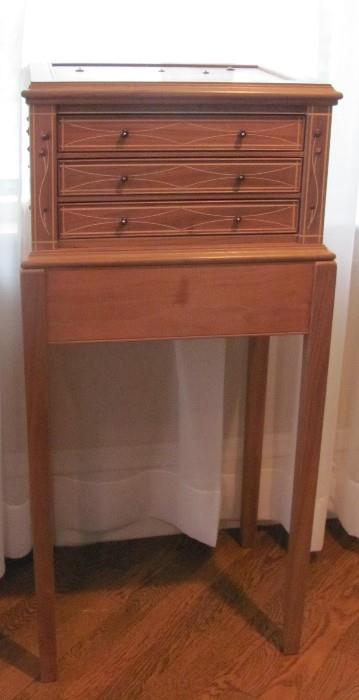 Hand Crafter Jewelry Cabinet. Made by the owner in his Woodshop. Excellent Quality.