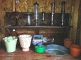 Bird feeders and planters.